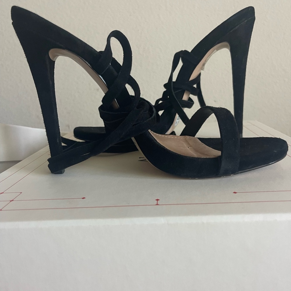 Schutz Cloe Suede Lace-Up Heeled Sandal